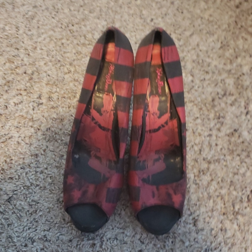 Black and red heels